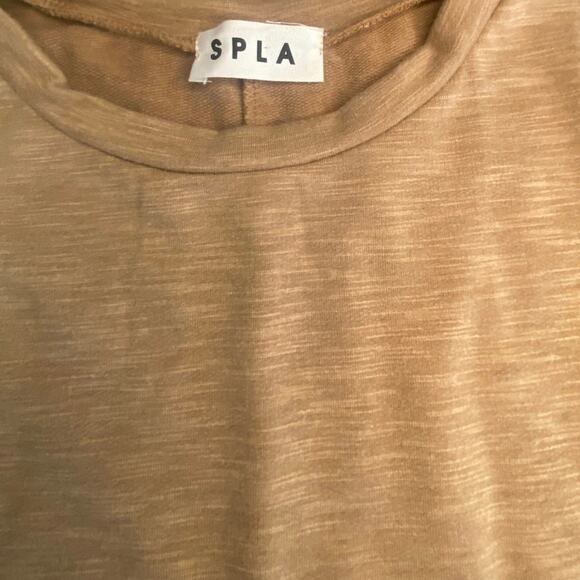 SPLA Tan Cow Print Puff Sleeve T-Shirt | Women's Casual size Large - Picture 2 of 3